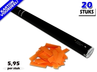 Bestel de goedkoopste 80cm confetti shooters met oranje brandvrije papieren confetti bij Partyvuurwerk. Eenvoudig online bestellen en snel geleverd!