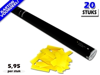 Bestel de goedkoopste 80cm confetti shooters met gele brandvrije papieren confetti bij Partyvuurwerk. Eenvoudig online bestellen en snel geleverd!