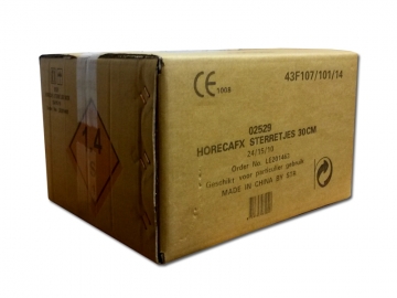 Karton sterretjes 30 centimeter, speciaal ontwikkeld voor gebruik in de horeca, op bruiloften en feesten. Inhoud karton: 24 x 150 stuks