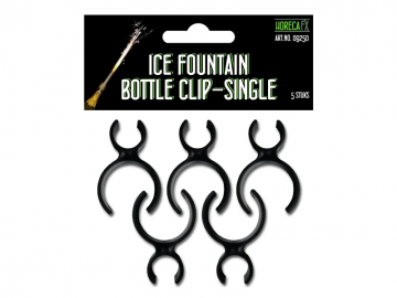 Met deze HorecaXF bottle clips bevestig je eenvoudig en veilig een brandende ijsfontein aan de hals van een fles