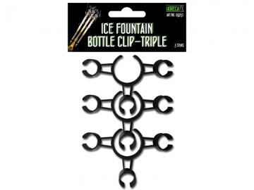 Met deze HorecaXF bottle clips bevestig je eenvoudig en veilig 3 brandende ijsfonteinen aan de hals van een fles
