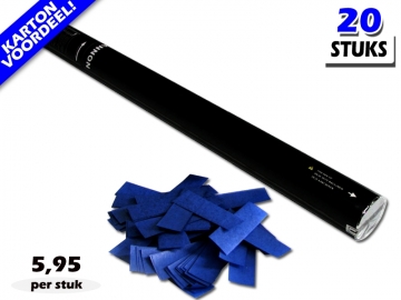 Bestel de goedkoopste 80cm confetti shooters met donkerblauwe brandvrije papieren confetti bij Partyvuurwerk. Eenvoudig online bestellen en snel geleverd!